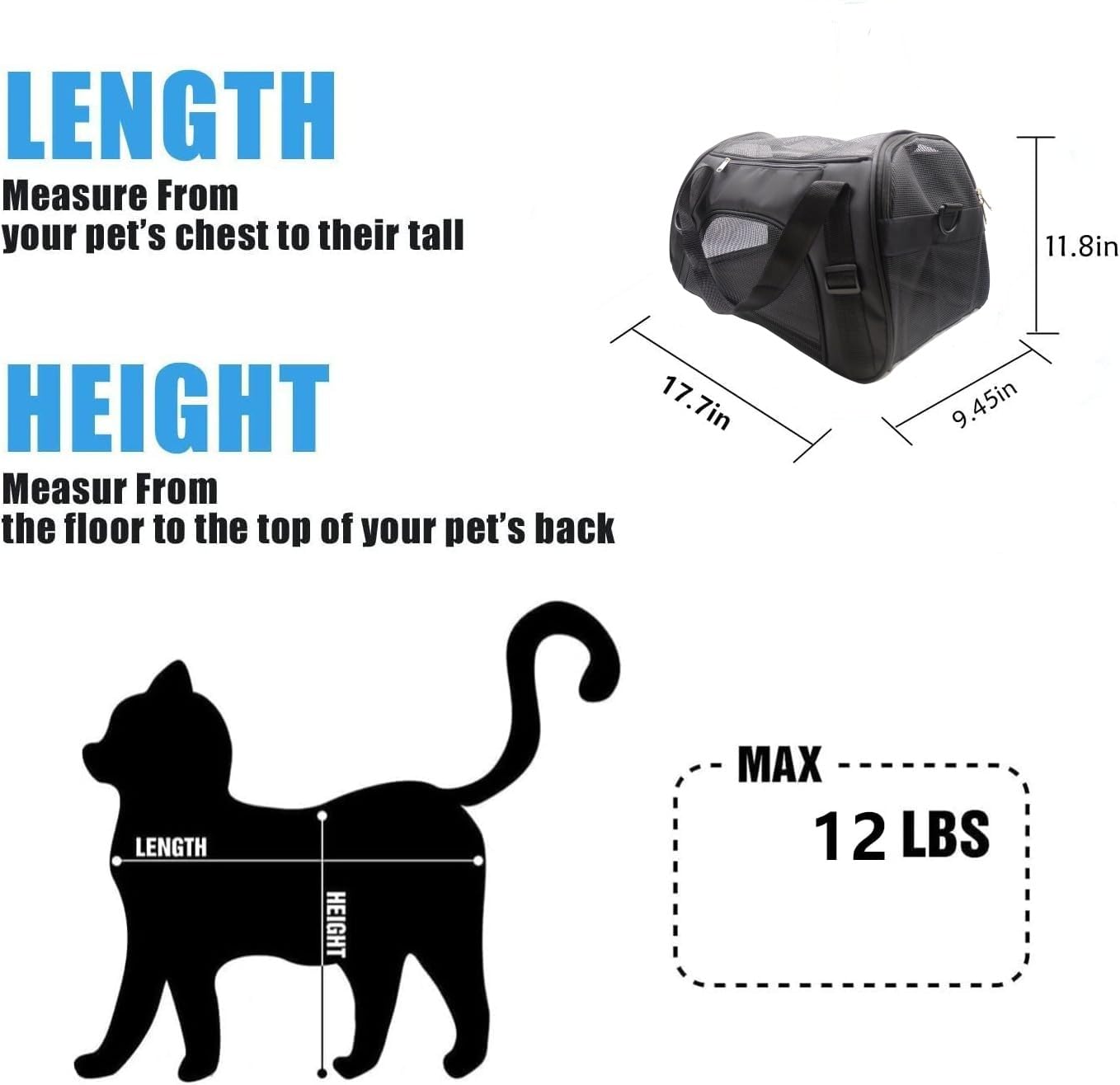 ZaneSun cat carrier in lightweight oxford material stays easy to carry without sacrificing durability