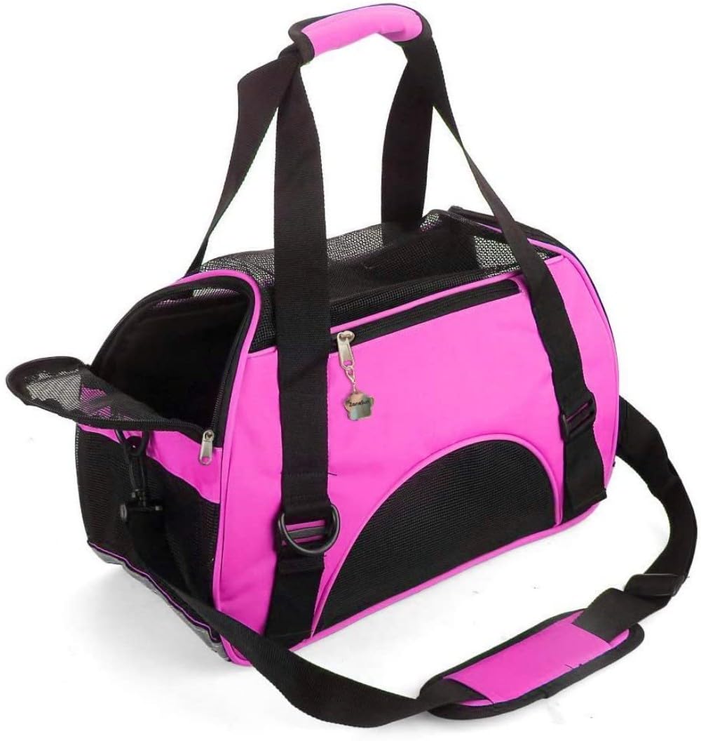 ZaneSun Cat Carrier soft-side close-up shows breathable fabric for comfortable travel.