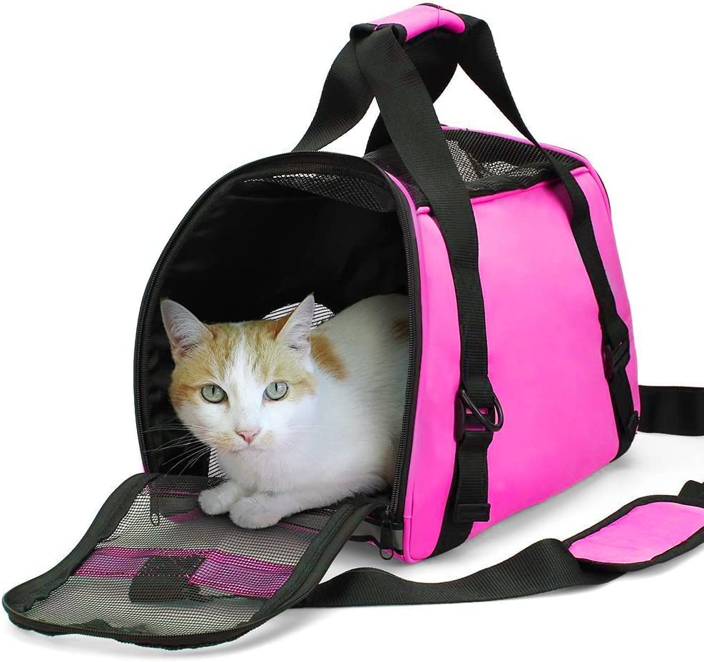 ZaneSun Cat Carrier travel-ready with adjustable strap for easy carrying.