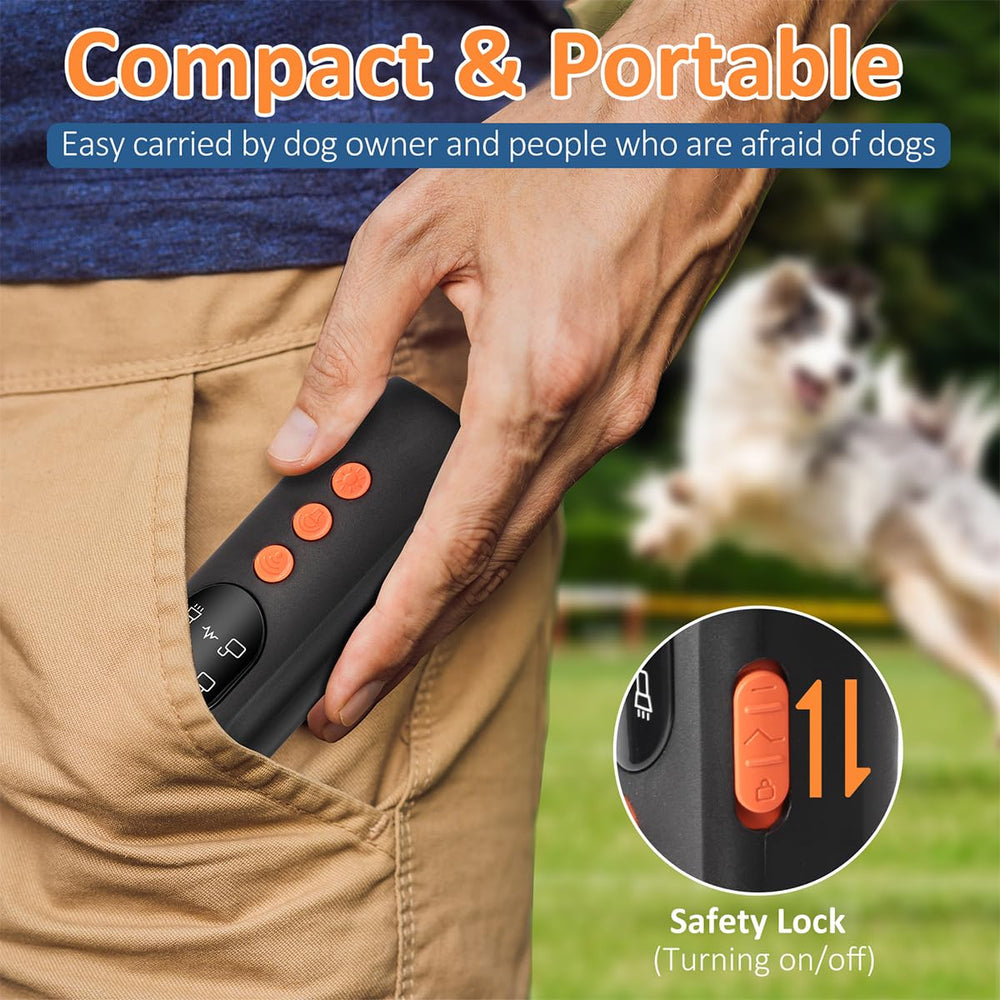 Zanthoxa dog bark deterrent 35ft range helps protect yards and indoor spaces.