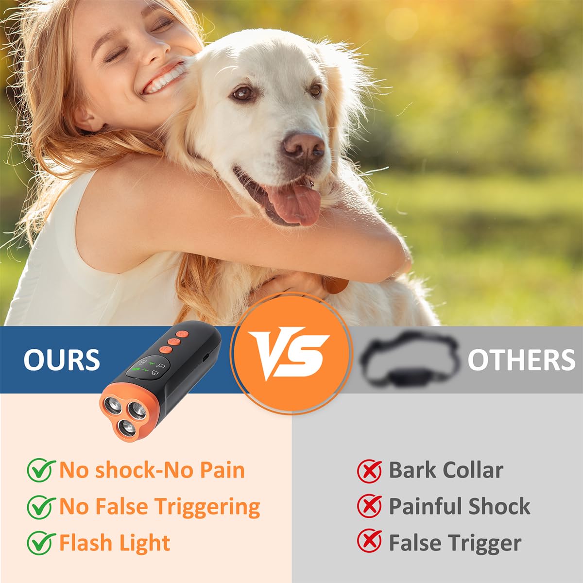 Zanthoxa dog bark deterrent safety lock prevents accidental activation during travel.