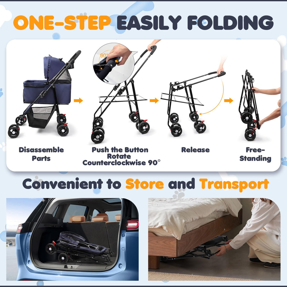 Zanthoxa 360° swivel wheels provide smooth steering across sidewalks