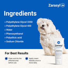 Zarasyl barrier cream texture closeup illustrating moisturizing protection