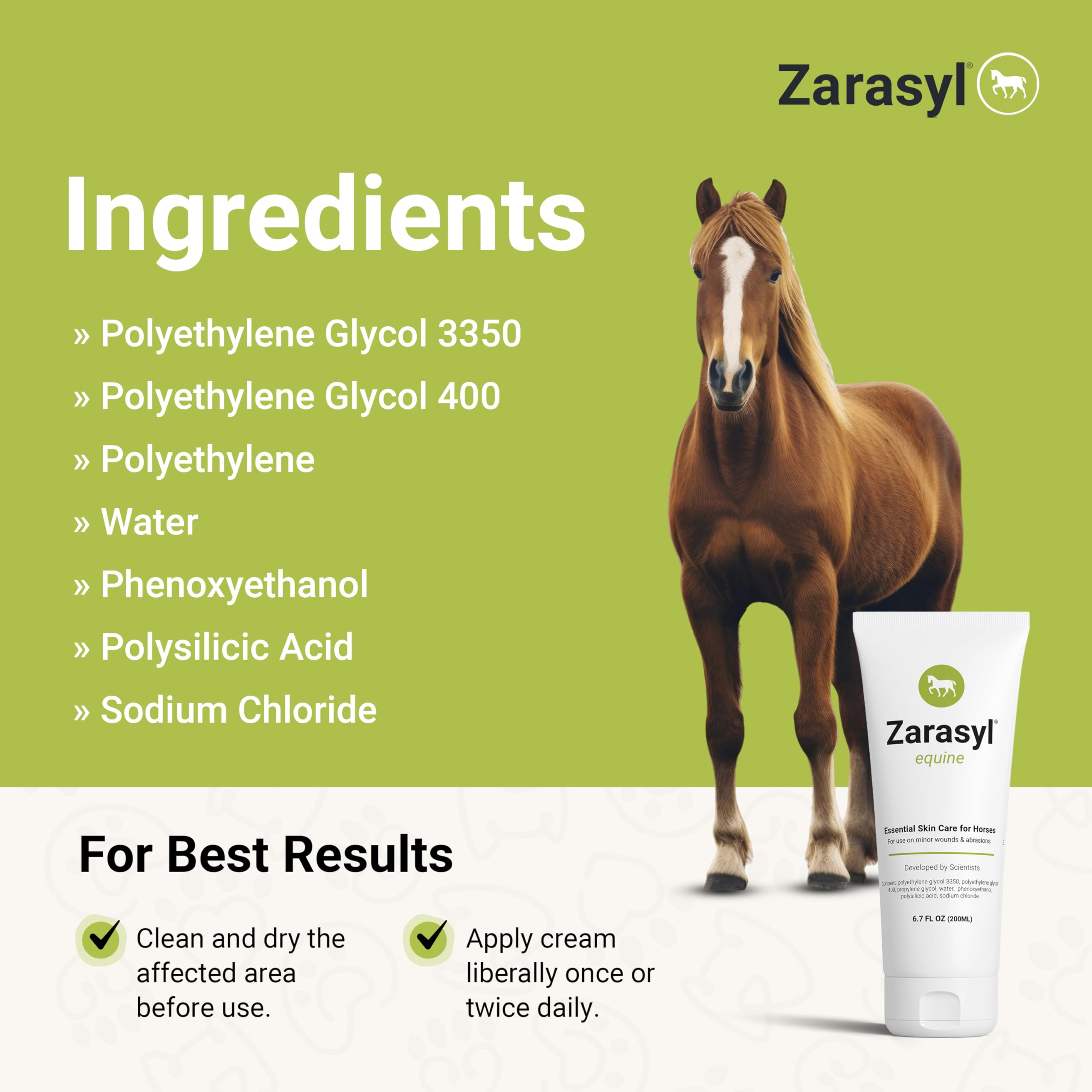 Zarasyl Essential Skin Care Ointment care routine—protects outdoors during turnout and grooming.