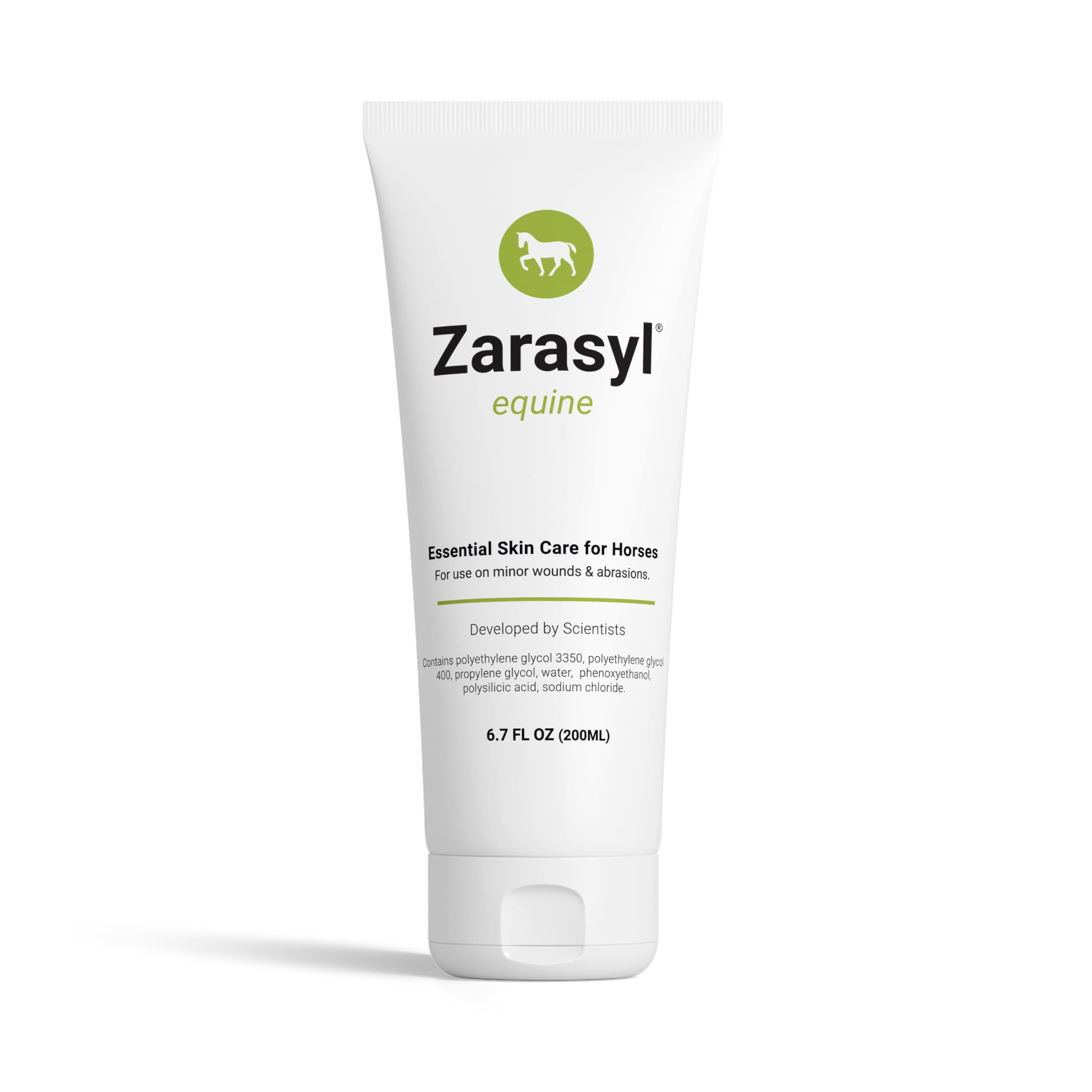Zarasyl Essential Skin Care Ointment pack shot—steroid-free protection for equine skin care.