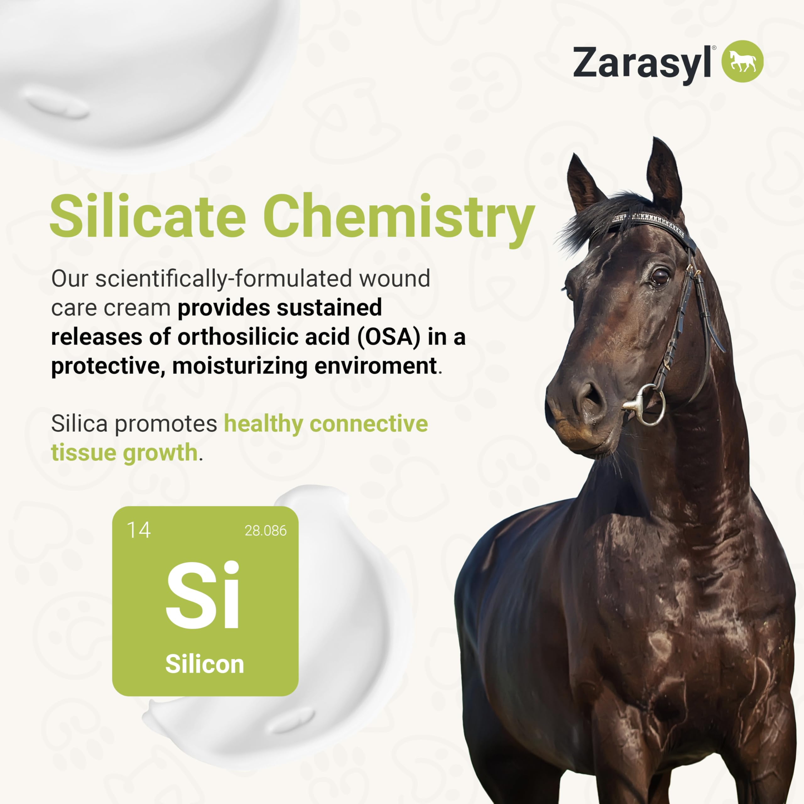 Zarasyl Essential Skin Care Ointment steroid-free label—safe for competition environments.
