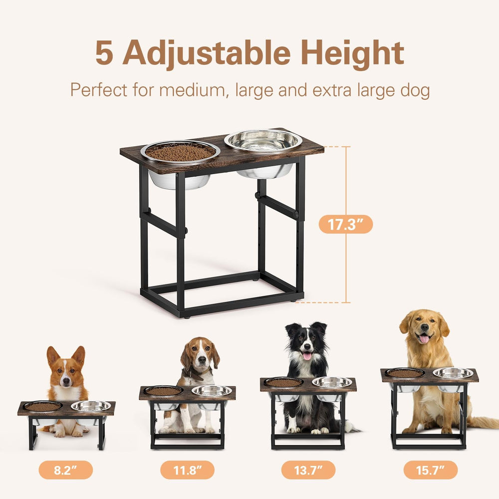 Zarler elevated dog bowls stand with sturdy metal frame and non-slip feet for stable feeding.