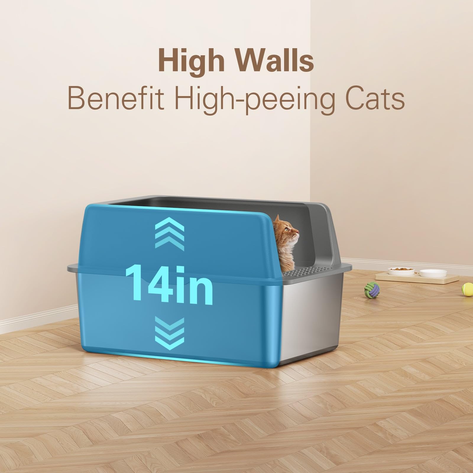 Zarler litter box includes an attached scoop for quick cleanup.