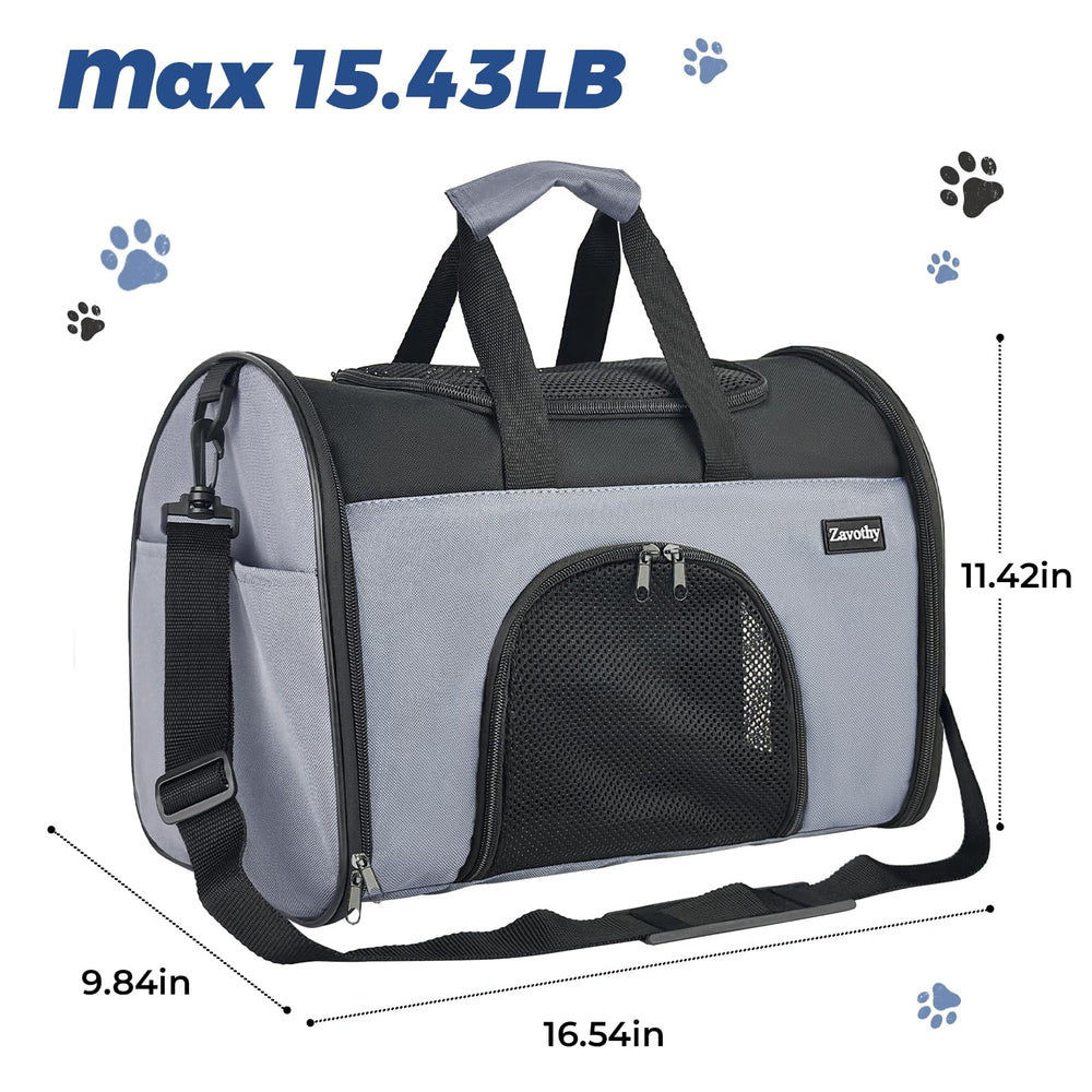 Zavothy collapsible soft-sided pet carrier folded flat for compact storage.