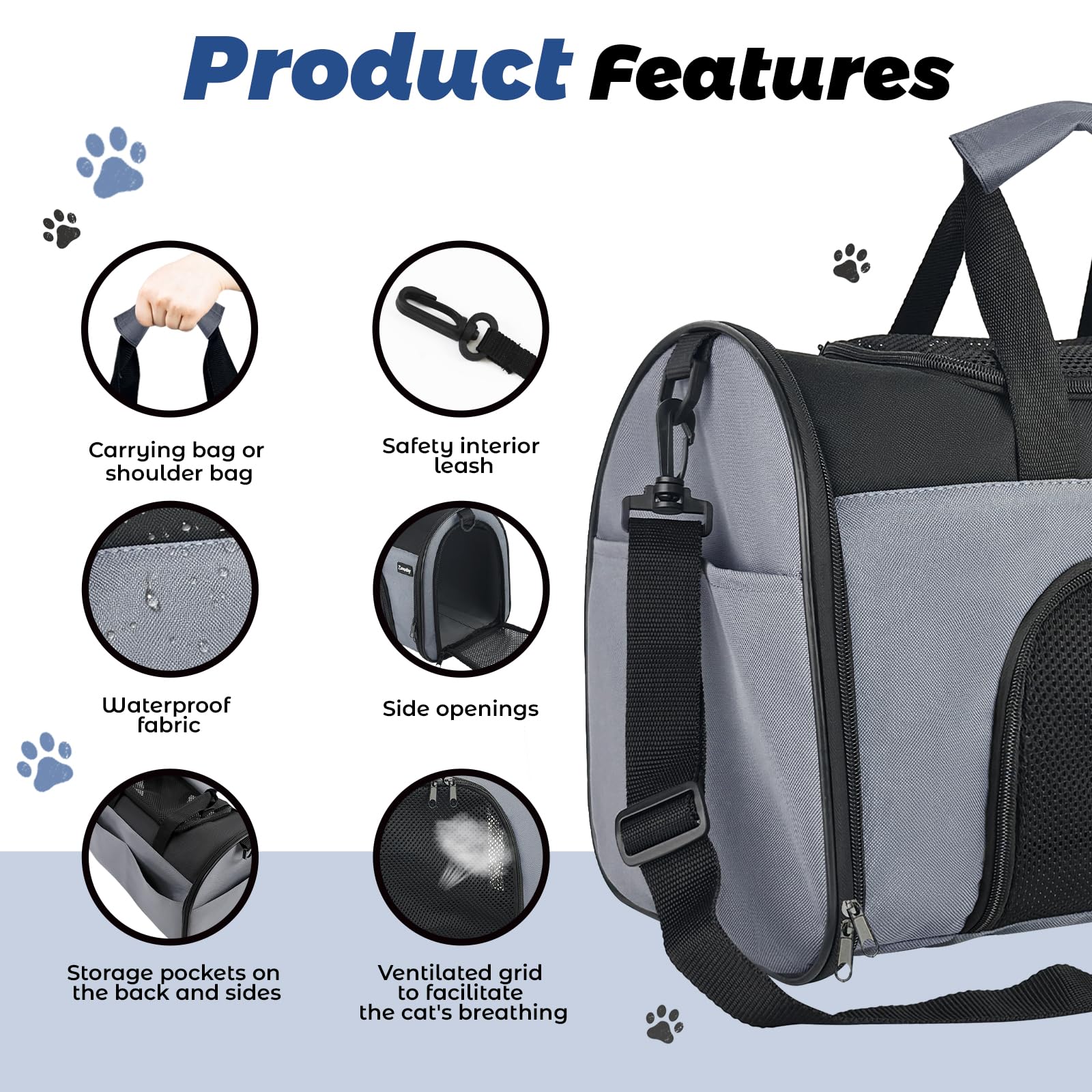 Zavothy padded shoulder straps and adjustable fit for comfortable travel.