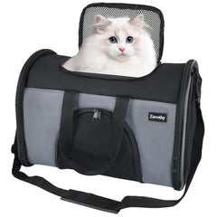 Zavothy TSA airline-approved soft-sided pet carrier front view for easy airport travel.