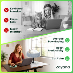 Zayana cat desk bed height-adjustment feature for customizable comfort