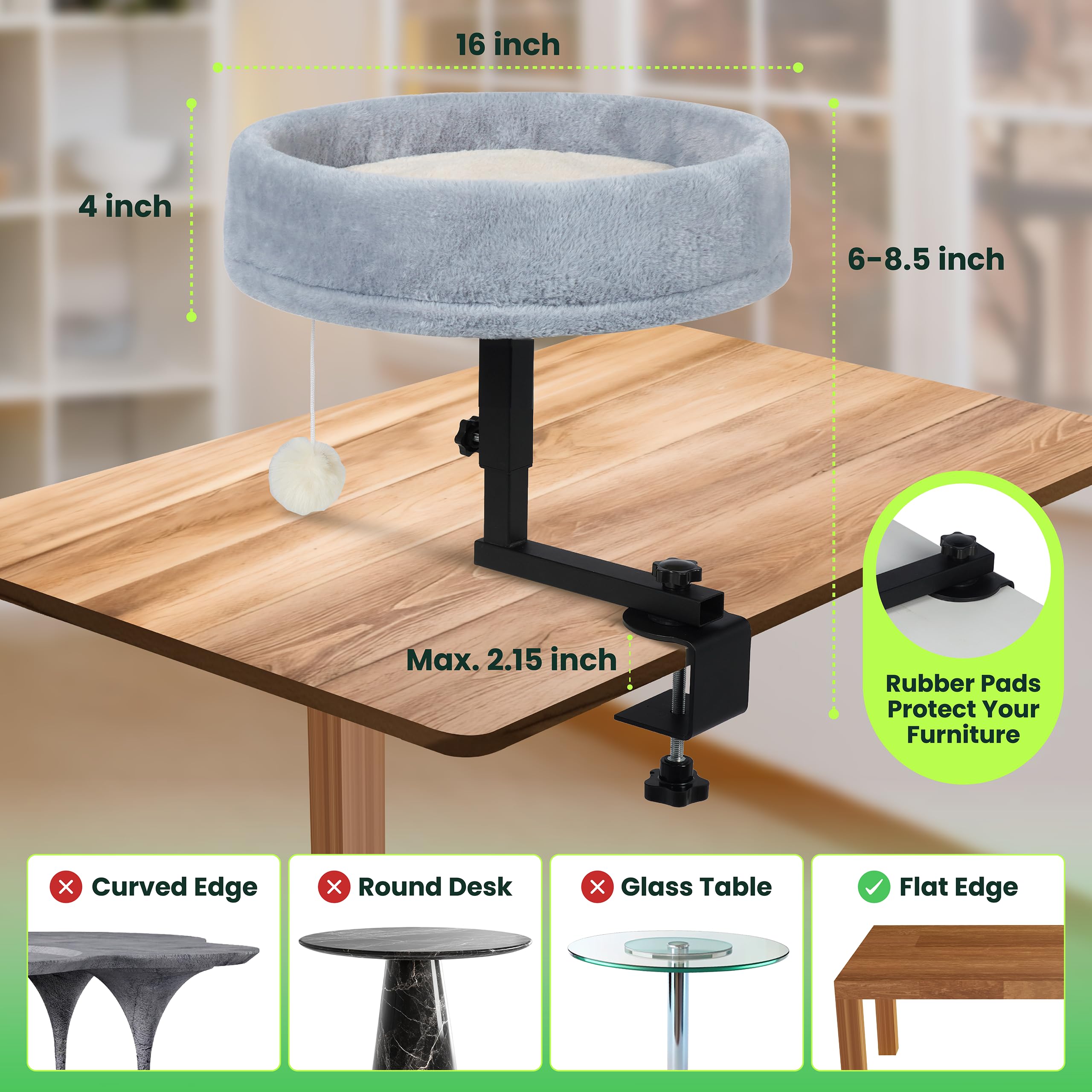 Zayana cat desk bed protective pads prevent scratches on surfaces