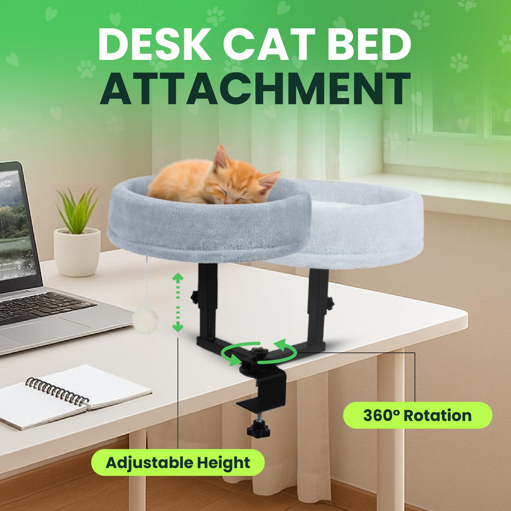 Zayana cat desk bed soft faux fur cover inviting naps and easy cleaning