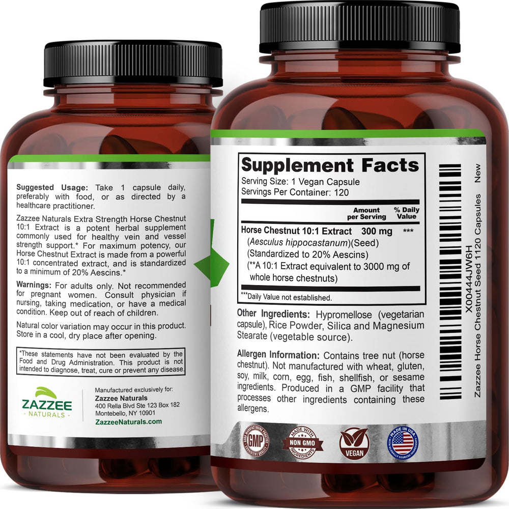 Zazzee 3000 mg per capsule claim on packaging