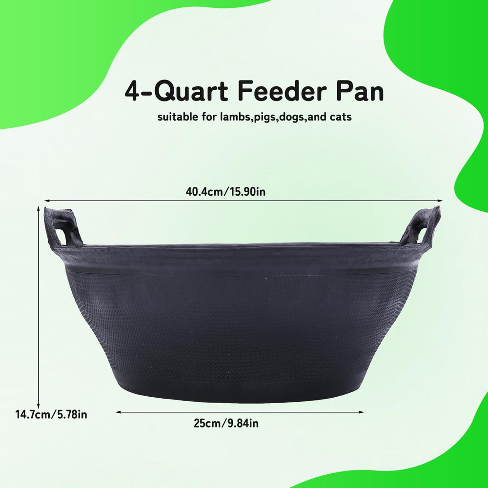 Zcargel rubber feed pan 4-pack durable material suitable for mixing concrete and soil.