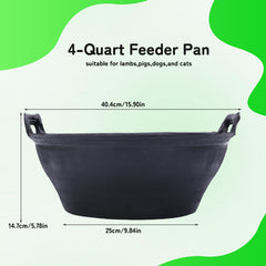 Zcargel rubber feed pan 4-pack durable material suitable for mixing concrete and soil.