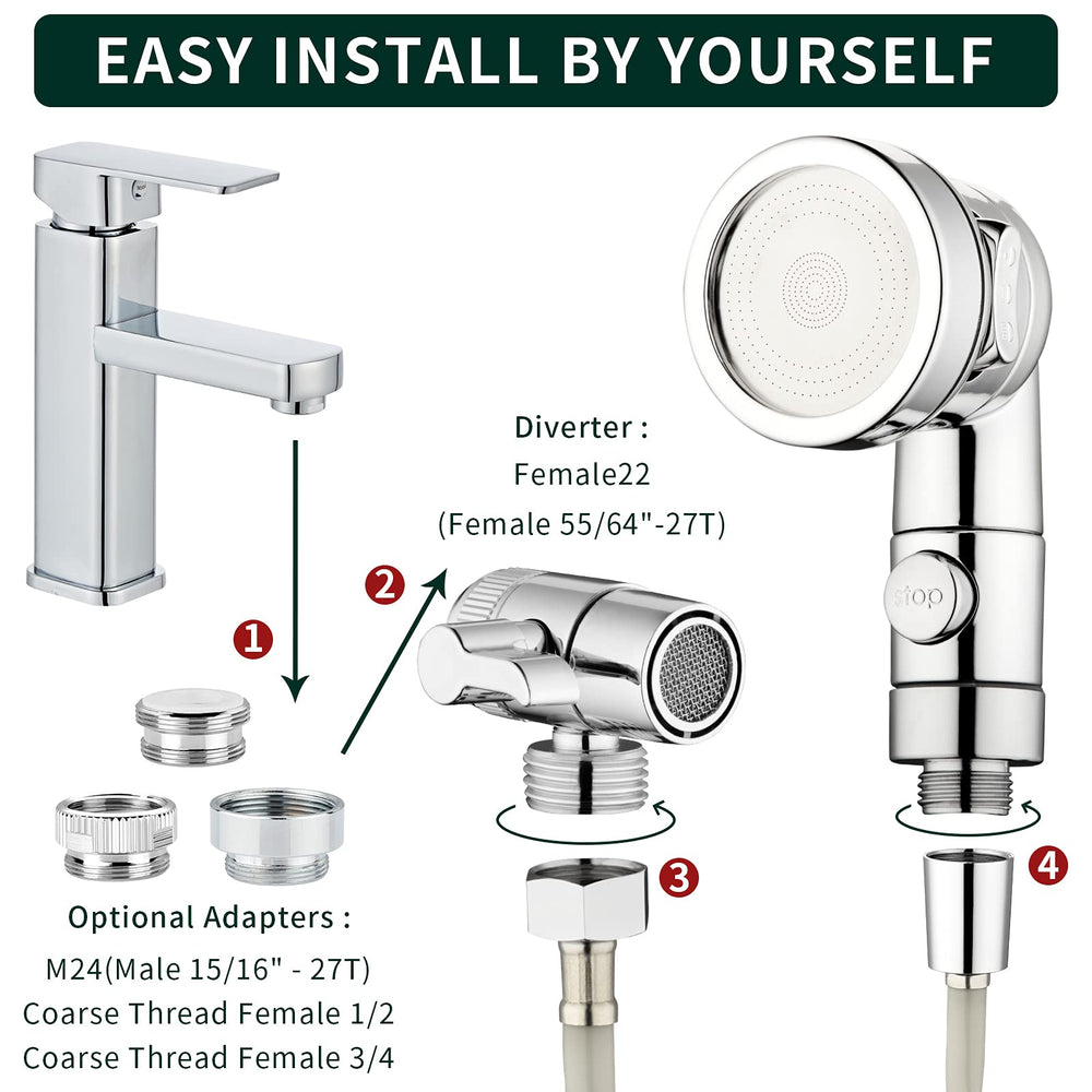 ZCONIEY easy-installation faucet sprayer enables quick DIY upgrade without plumbers.