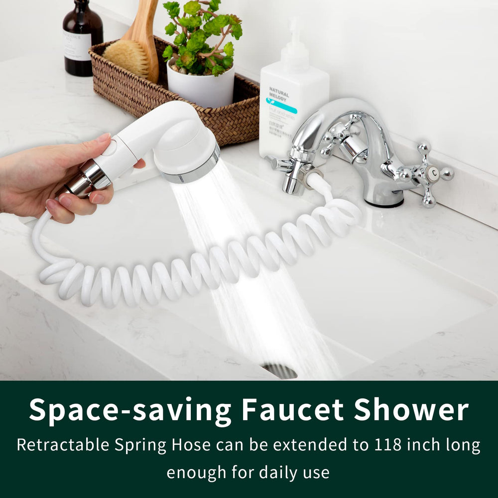 ZCONIEY faucet diverter aerator directs water to the handheld spray.