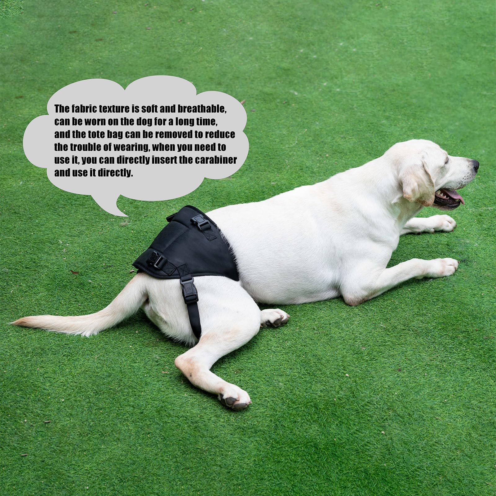 ZDBFu Dog Sling hind leg closeup pad highlights soft padded handle comfort for caregivers
