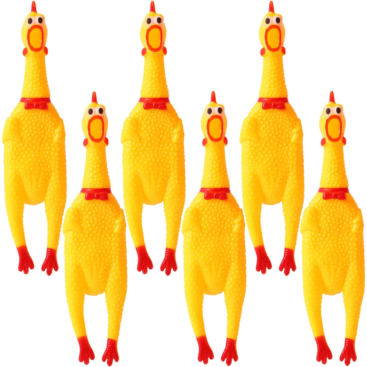 Zddaoole screaming chicken toy in yellow, durable rubber for interactive dog play