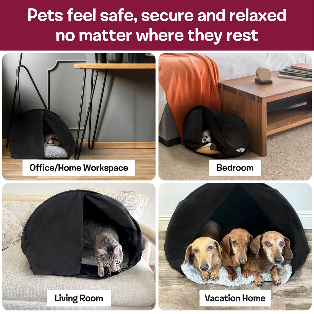 zDen non-toxic fabric closeup highlights safe materials for anxious pets.