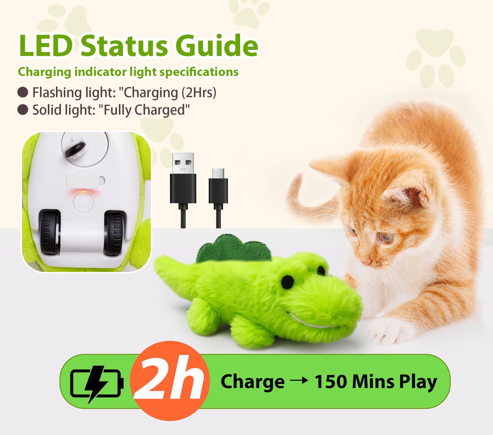 ZeLing HTL Catnip-infused plush attracts reluctant cats for extended interaction.