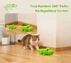 ZeLing HTL Croc Chase toy side action shows 360° movement to spark hunting instincts.
