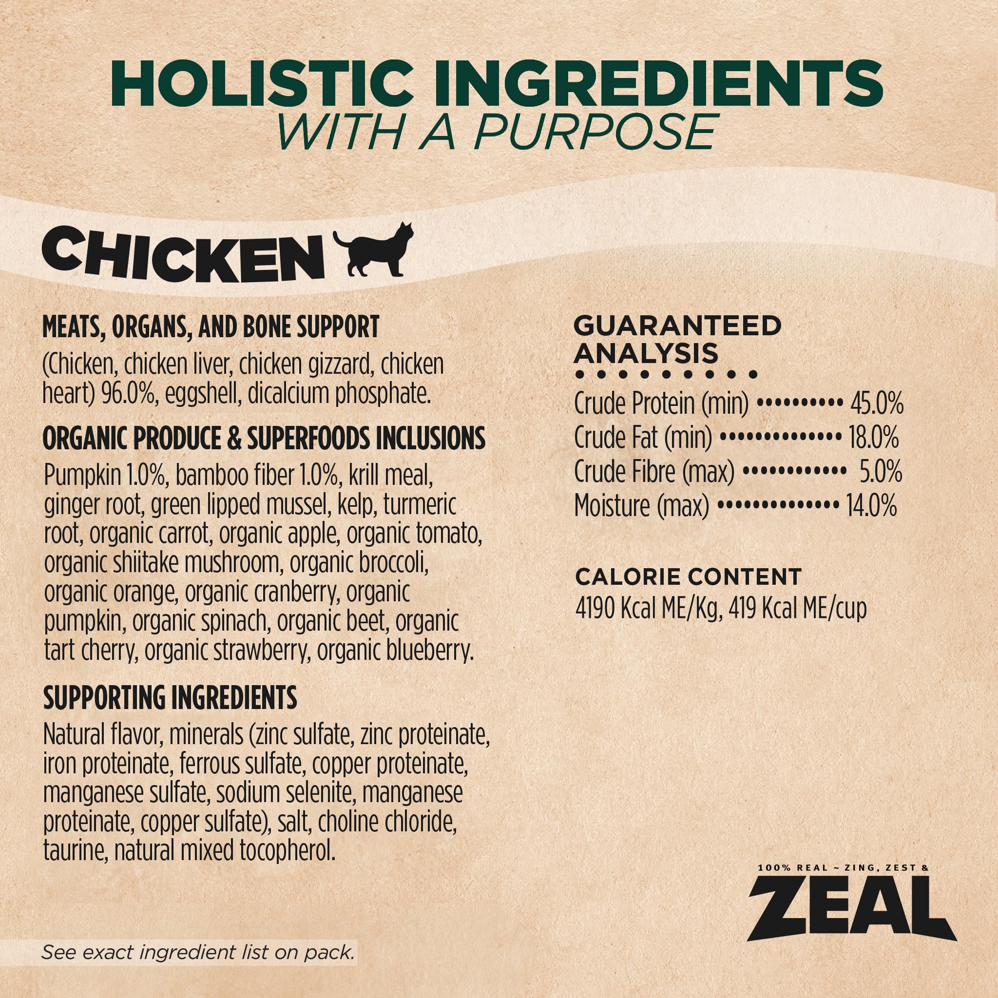 zeal canada air-dried cat-food all-life-stages suitability shown in comparison