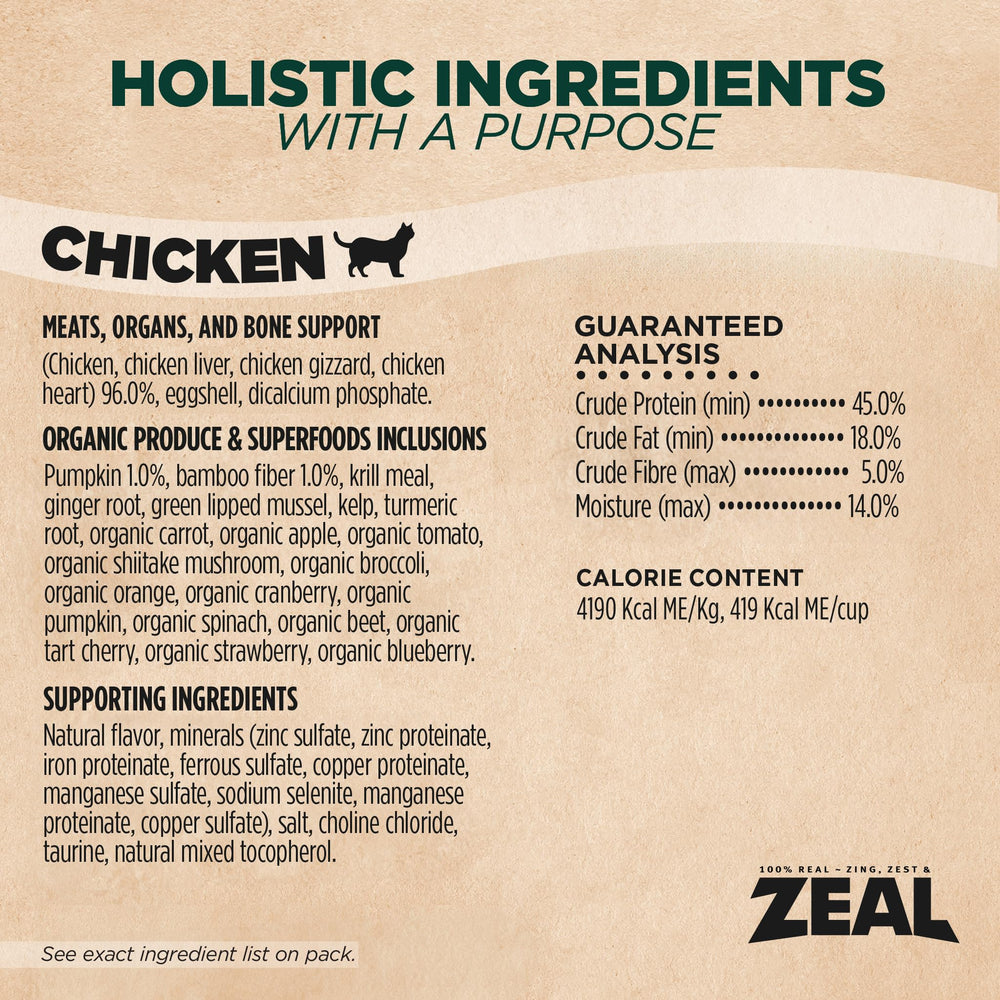 zeal canada air-dried cat-food all-life-stages suitability shown in comparison