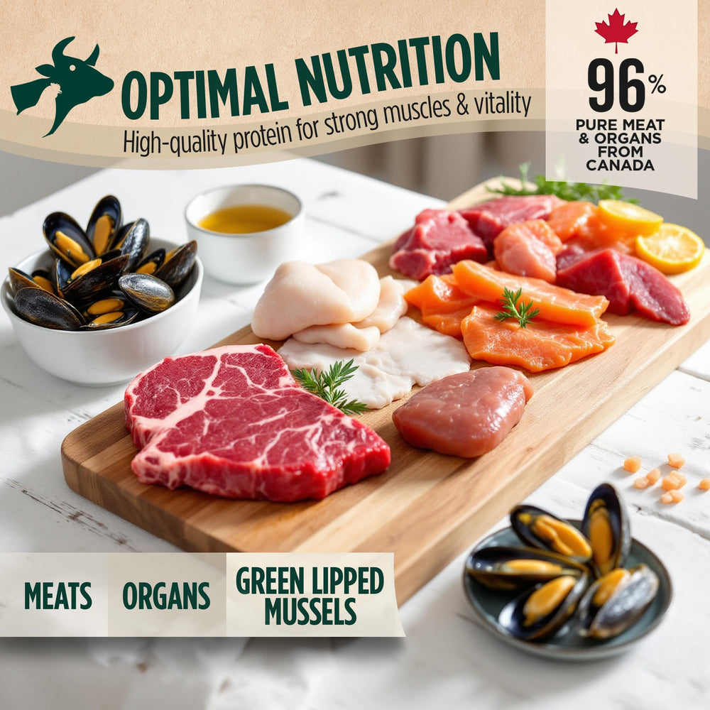 ZEAL Canada Air-Dried Chicken Recipe kibble closeup highlighting real chicken and superfoods.