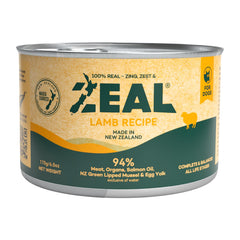 ZEAL New Zealand lamb can front - high-protein option for active dogs.