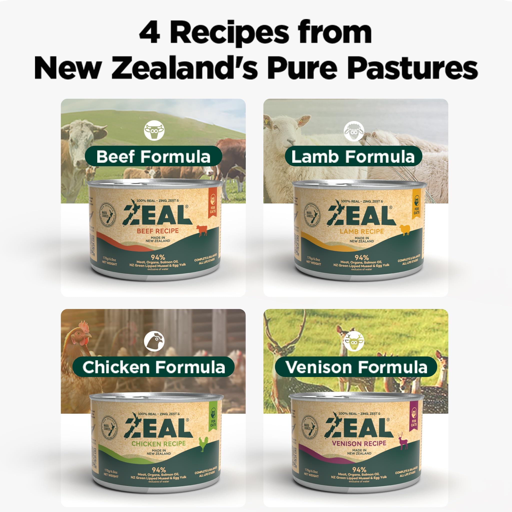 ZEAL wet cat food serving as a complete meal or topper for a balanced diet
