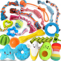 Zeaxuie 25-pack rope toys for small dogs, durable and ideal for interactive play.