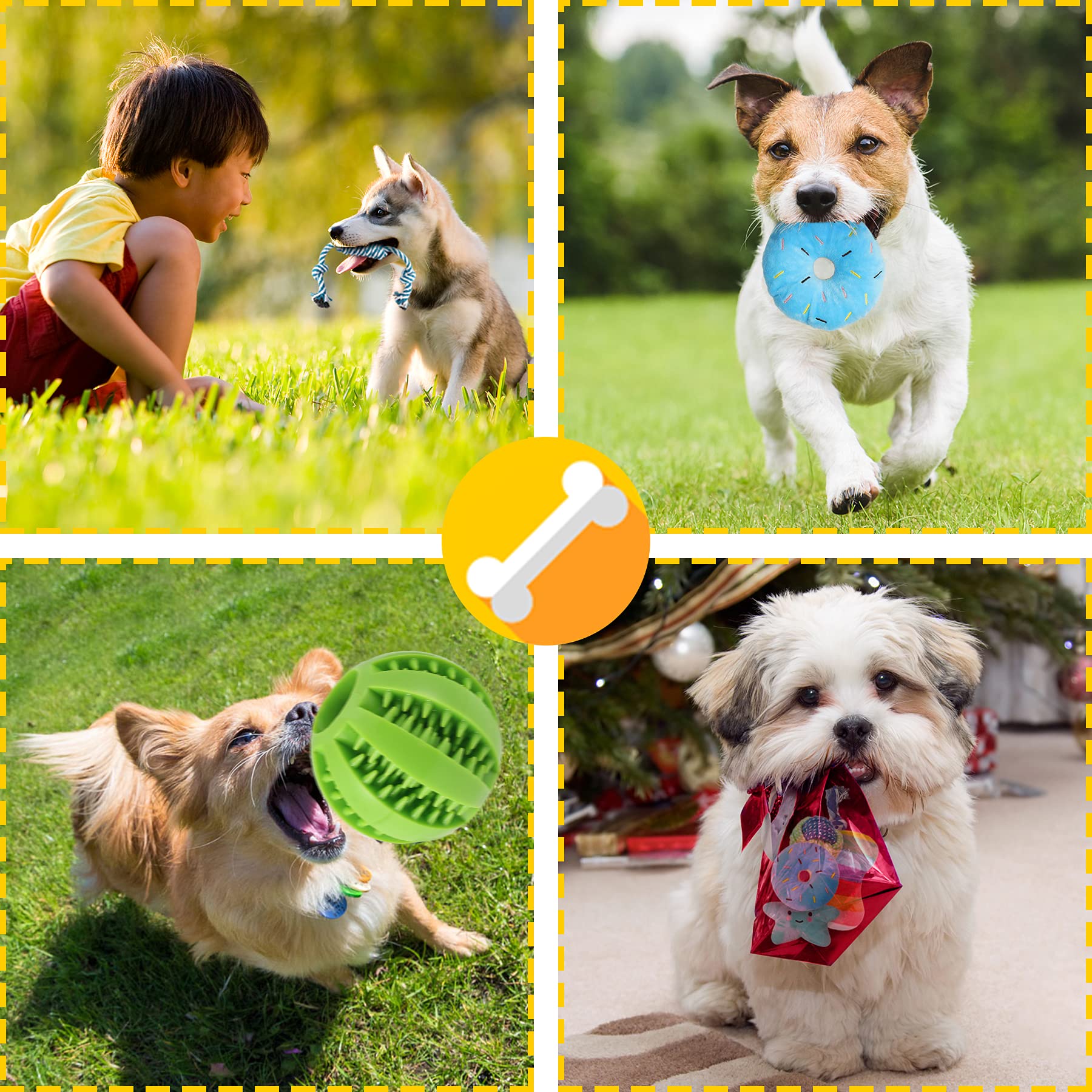 Zeaxuie dog-toy holder with bag rolls organizes toys and cleanup