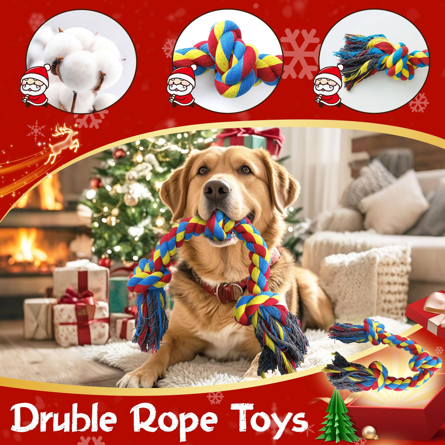 Zeaxuie heavy-duty rope toy thick braided cotton for durable play