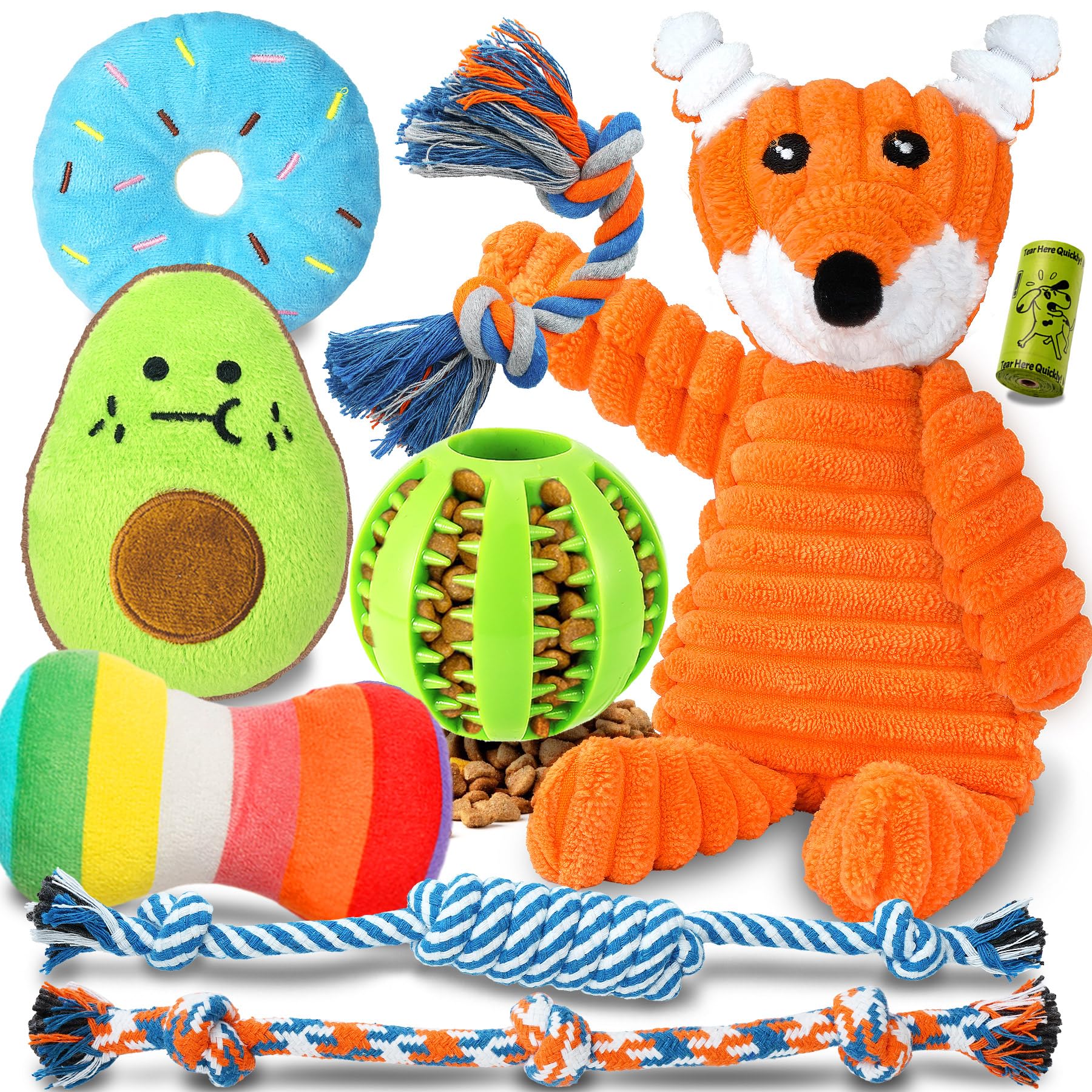 Zeaxuie juguete peluche con silbato para cachorros, atractivo y suave al tacto, ideal para juego nocturno