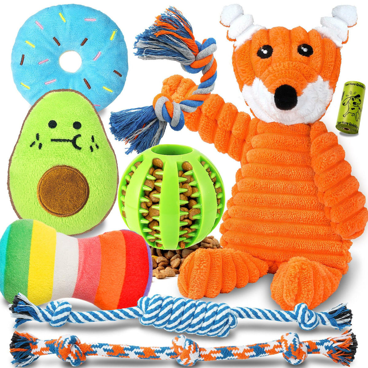 Zeaxuie juguete peluche con silbato para cachorros, atractivo y suave al tacto, ideal para juego nocturno