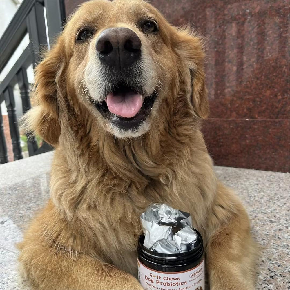 Dosing chart by weight helps daily canine probiotic routine.