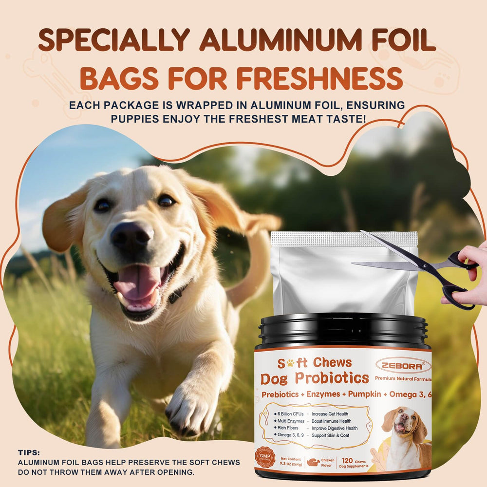 ZEBORA chews suitable for puppies to seniors for daily gut care.