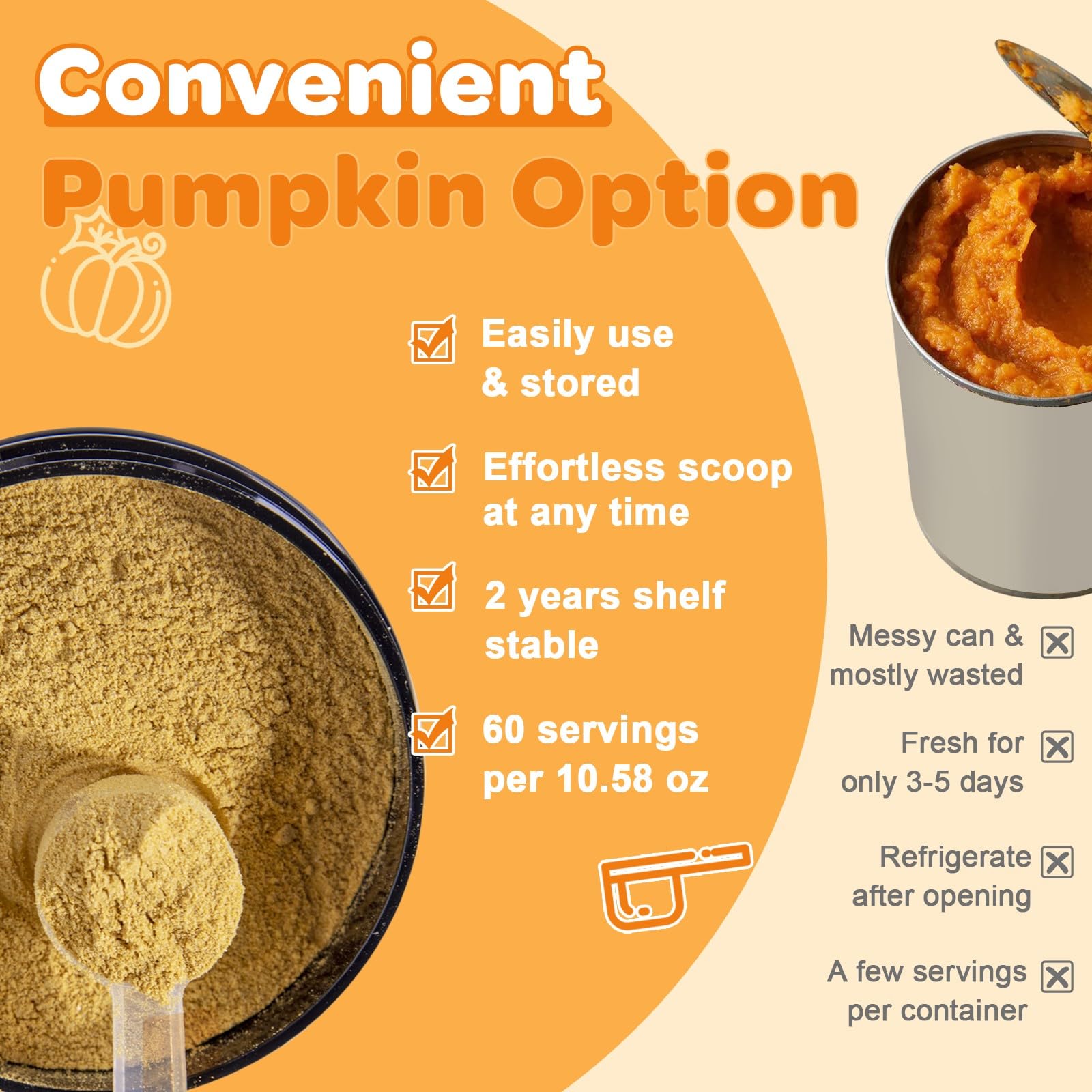 ZEBORA pumpkin for dogs meal topper demonstrates tasty fiber-rich topping
