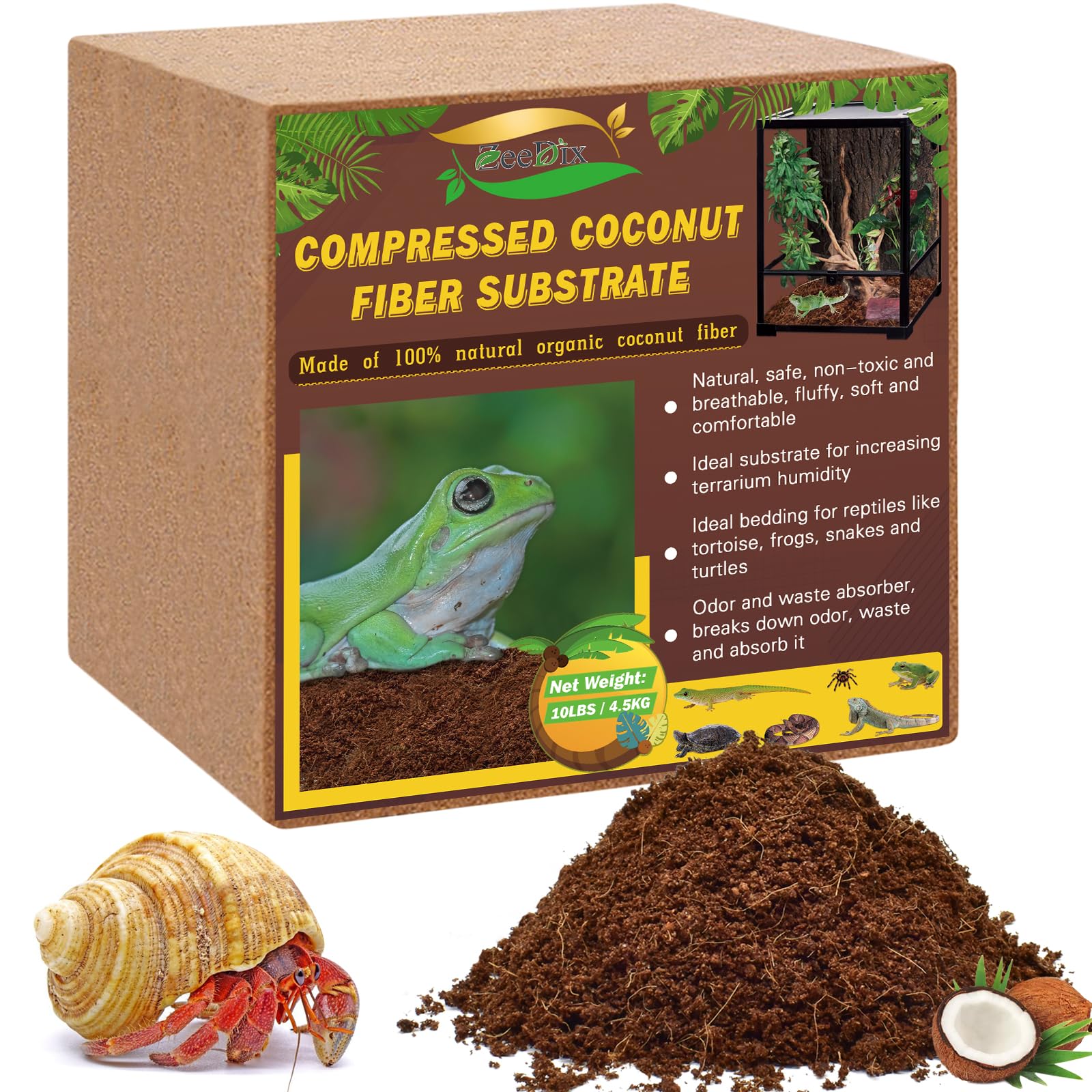 ZeeDix coconut fiber substrate brick expands for bedding comfort