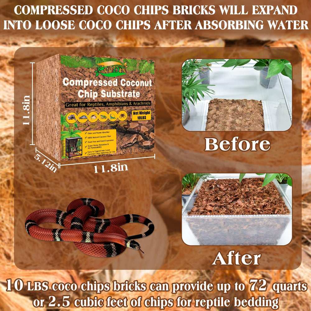 ZeeDix coconut husk chip in expansion phase ready for loose chips