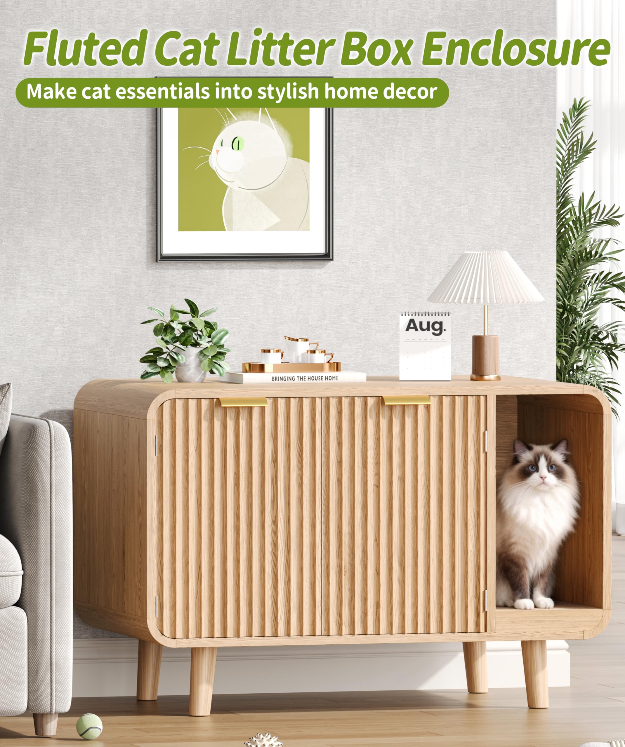 Zeibospri cat litter box enclosure entrance demonstrates private access for cats.