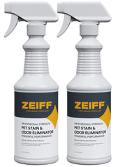 Zeiff Pet Stain and Odor Remover bottle front view for quick odor cleanup