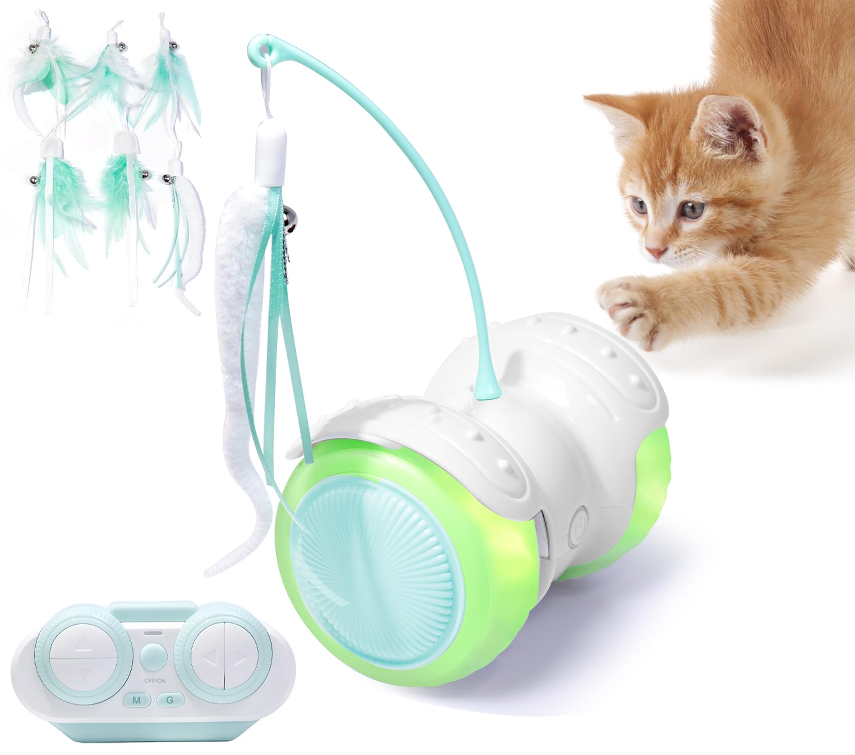 ZeLing HTL remote-control cat toy in auto mode keeps bored cats entertained hands-free.