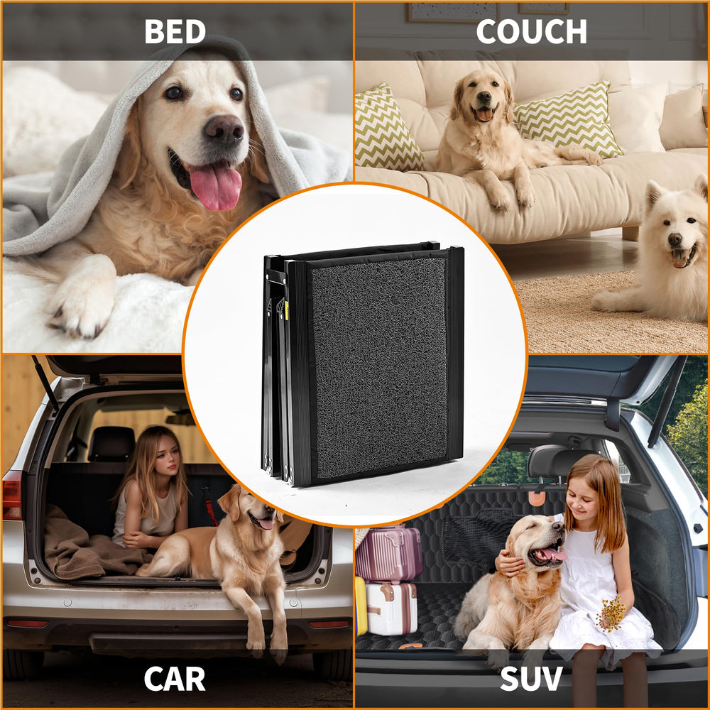 Zendova dog ramp helping pets access cars or couches with ease.