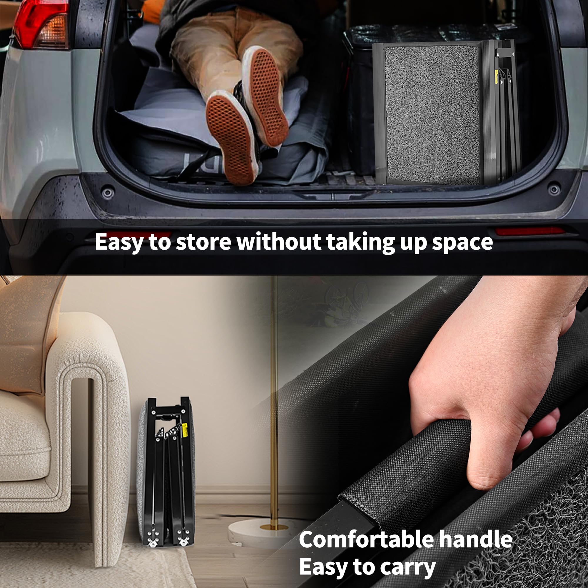 Zendova dog ramp in SUV setup shows convenient vehicle access.