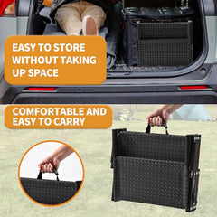 Zendova dog stairs folded compact for easy trunk storage and travel.