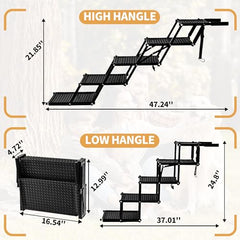 Zendova dog stairs side-bracket stability reinforces frame for long-lasting use.